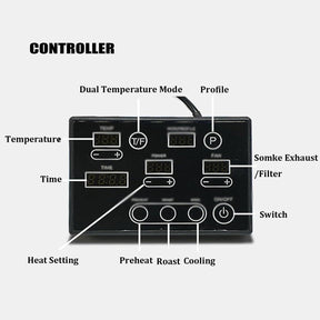 Dandanm Electric Coffee Bean Roaster Commercial Roaster,Electric Coffee Bean Roaster Machine, with Smoke Filter+Chaff Collector