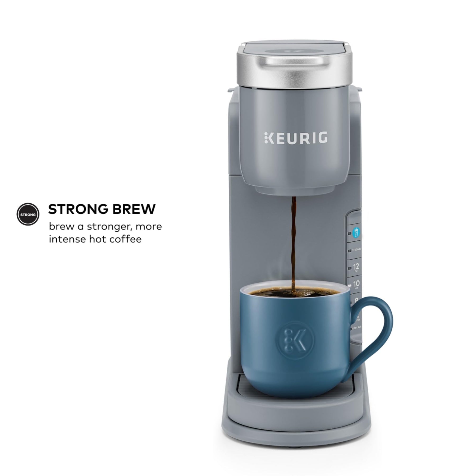 Keurig K-Iced Kaffeemaschine, Einzelportions-K-Cup-Pad-Eiskaffeemaschine, mit Heiß- und Kaltkaffeefunktion, brüht jede K-Cup-Pad, grau