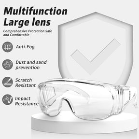 Salfboy 24 Pack Safety Glasses Over Eyeglasses with Anti-Fog and Scratch Resistant ANSI Z87.1 Eye Protection for Lab Goggles Nurses Workers Architect