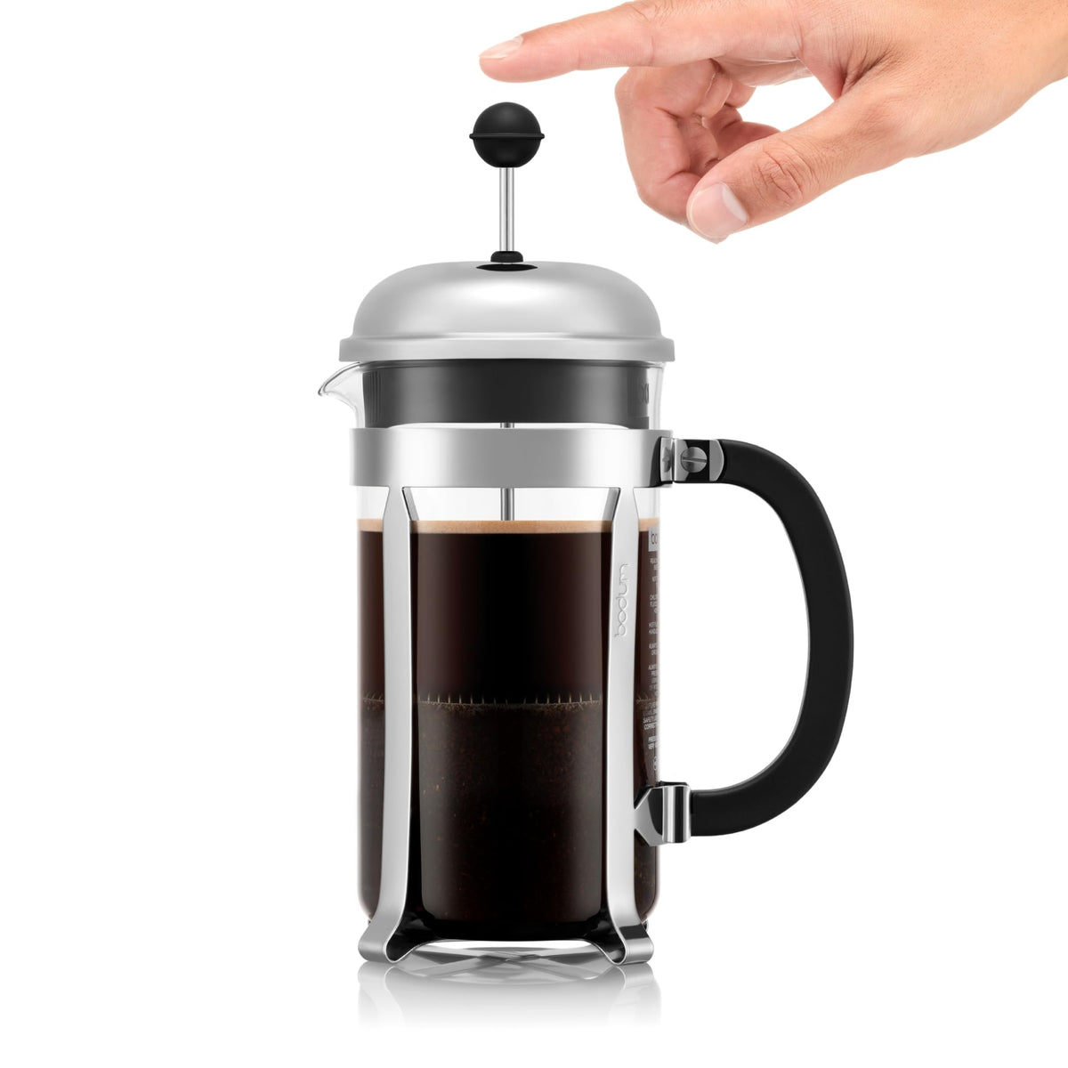 Bodum Chambord French Press Kaffeemaschine, 34 oz, hitzebeständiges Borosilikatglas, polierter Edelstahl – Hergestellt in Portugal