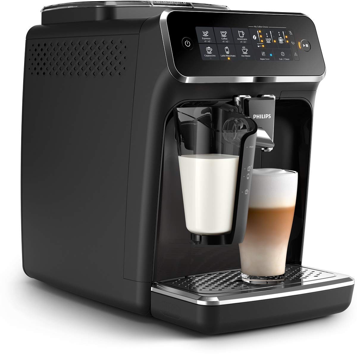 Philips 3200 Series Espressovollautomat mit LatteGo, Schwarz (erneuert)