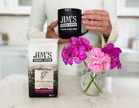 Jim’s Organic Coffee – Jo-Jo’s Java Blend – Medium/Light Roast, Whole Bean, 5 lb Bulk Bag