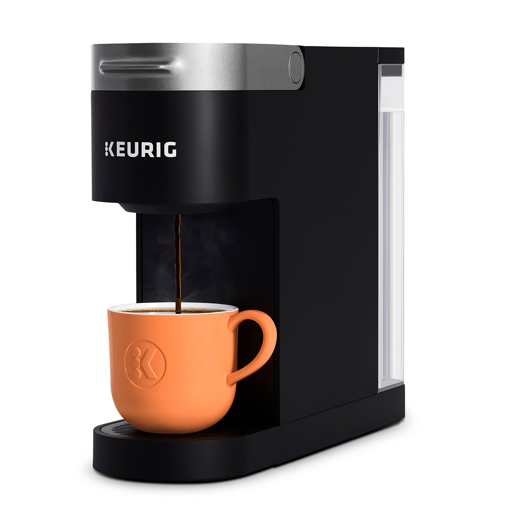 Keurig K-Slim Einzelportions-K-Cup-Pad-Kaffeemaschine, Multistream-Technologie, 3 Brühgrößen, schlankes und elegantes Design, abnehmbarer 46-oz-Tank, schwarz