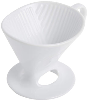 Melitta 1 Cup Porcelain Pour-Over Cone Coffeemaker, Glossy White