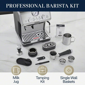 De'Longhi La Specialista Espressomaschine mit Mahlwerk, Milchaufschäumer, 1450 W, Barista-Set – Kaffee- und Cappuccinomaschine mit Bohnenbehälter, Edelstahl, Schwarz