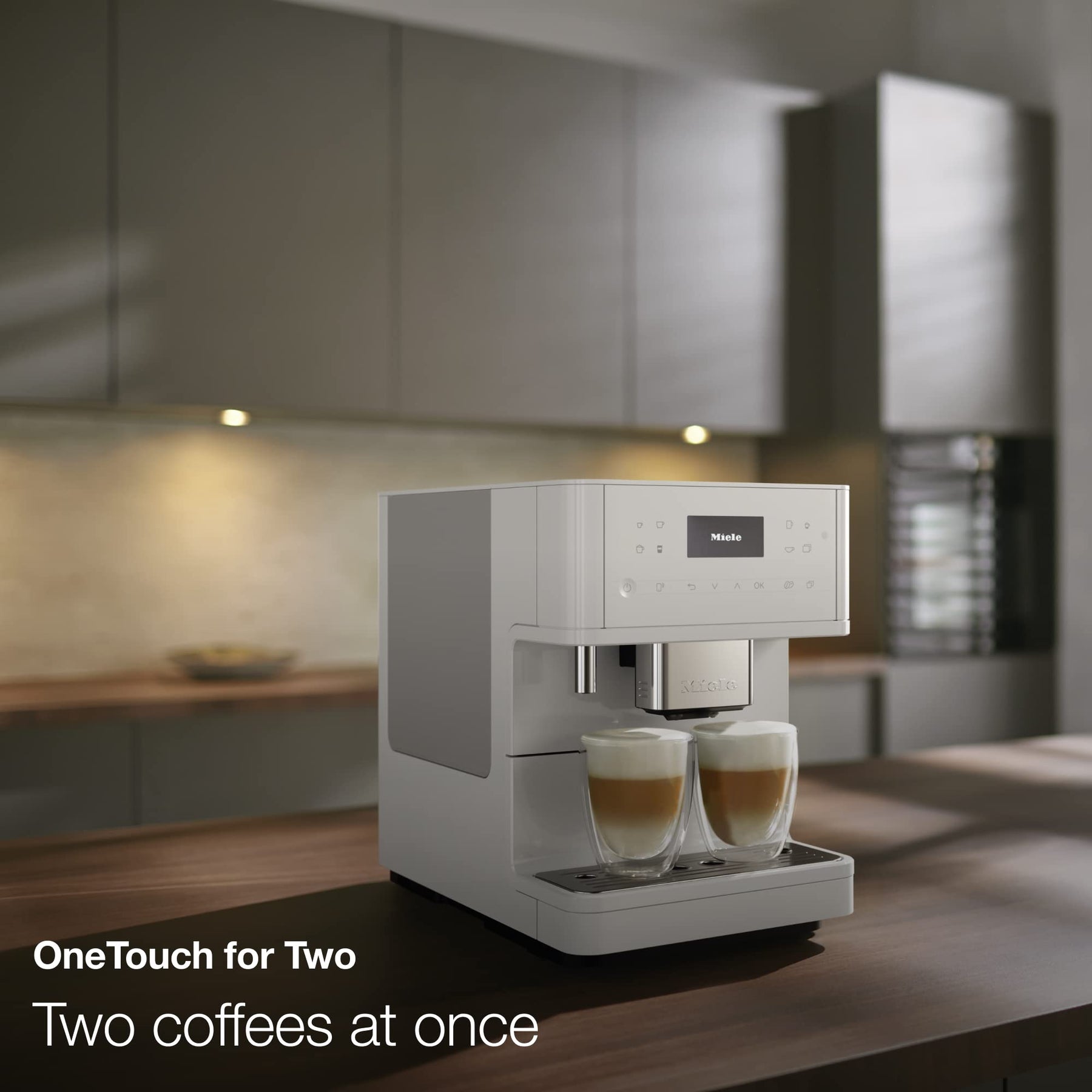 Miele CM 6160 MilkPerfection Kaffeevollautomat - OneTouch for Two, AromaticSystem, 4 individuelle Profile, DoubleShot, WiFi-fähig, LED-Beleuchtung, einfache Reinigung, in Lotusweiß