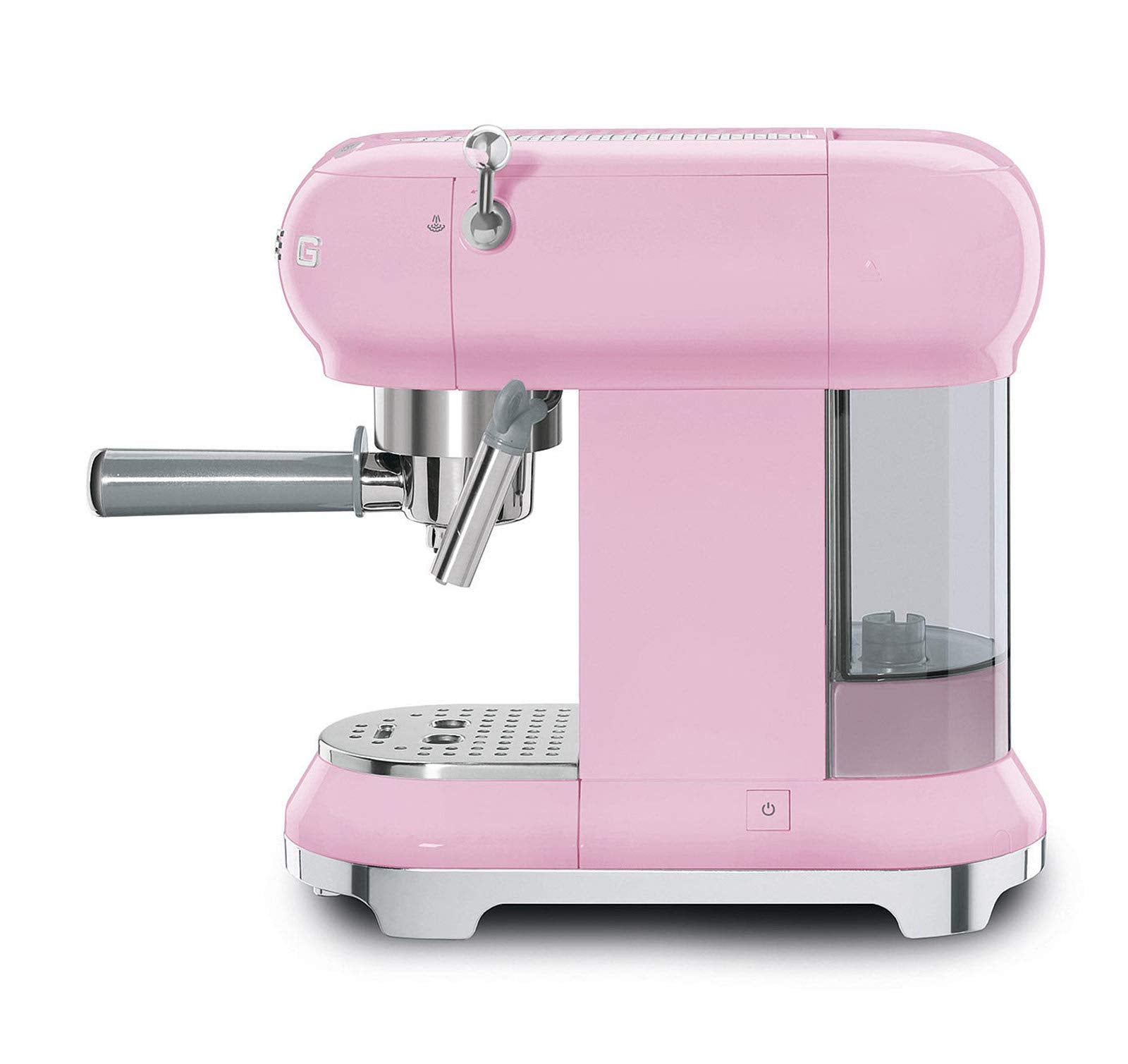 Smeg ECF01RDUS Espressomaschine im Retro-Stil der 50er Jahre, groß, Rosa