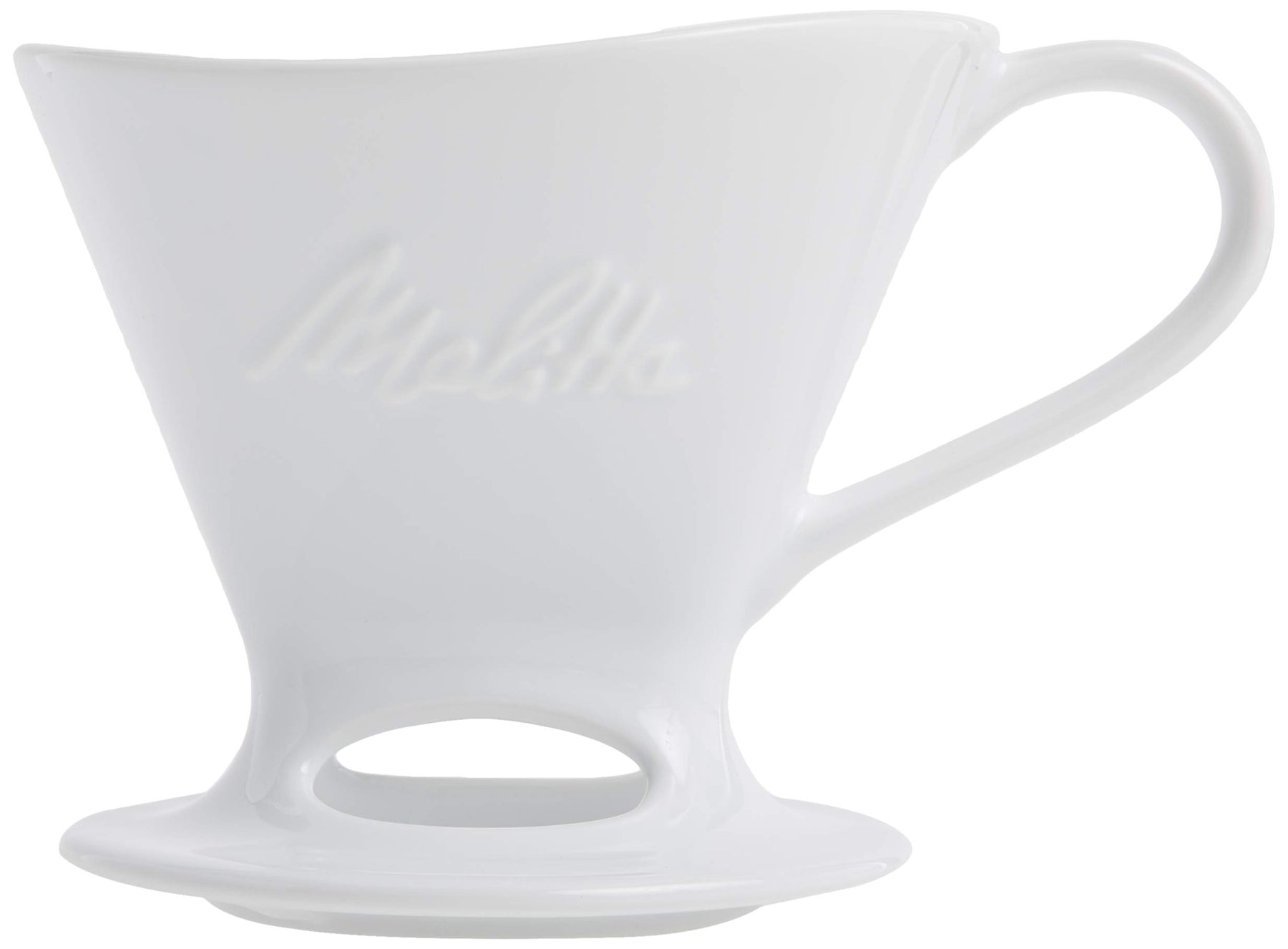 Melitta 1 Cup Porcelain Pour-Over Cone Coffeemaker, Glossy White