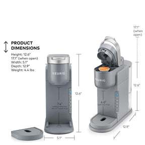 Keurig K-Iced Kaffeemaschine, Einzelportions-K-Cup-Pad-Eiskaffeemaschine, mit Heiß- und Kaltkaffeefunktion, brüht jede K-Cup-Pad, grau