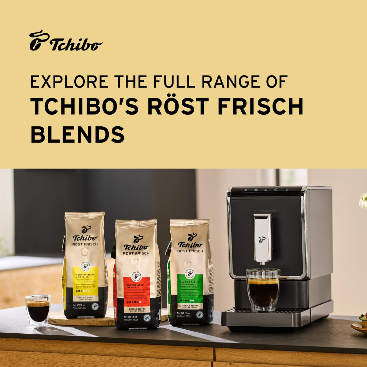 Tchibo Röst Frisch Kaffee-Mixpaket aus ganzen Bohnen – Morning Blend, Classic Blend und Röstmeister – 100 % Arabica-Bohnen – Helle, mittlere und dunkle Röstung – 3 x 12 oz – 3er-Pack