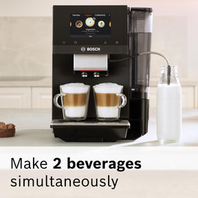 Bosch TPU60309 800 Series VeroCafe Fully Automatic Espresso Machine with Home Connect, 35 Beverage Varieties with Coffee World, Double Cup, in Black