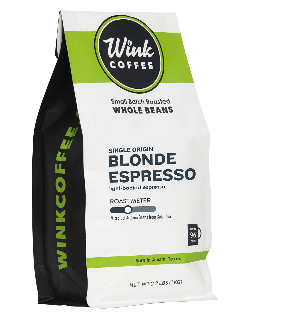 Wink Coffee Blonde Espresso, Kaffeebohnen, 100 % Arabica, große Tüte mit 1 kg, kolumbianischer Single Origin, sanft, leicht und komplex, aus nachhaltiger Gewinnung