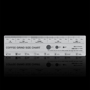 MUVNA Coffee Grind Measure Tool, Coffee Grind Size Chart, Coffee Reference Card, Stainless Steel Coffee Ground Measuring Ruler