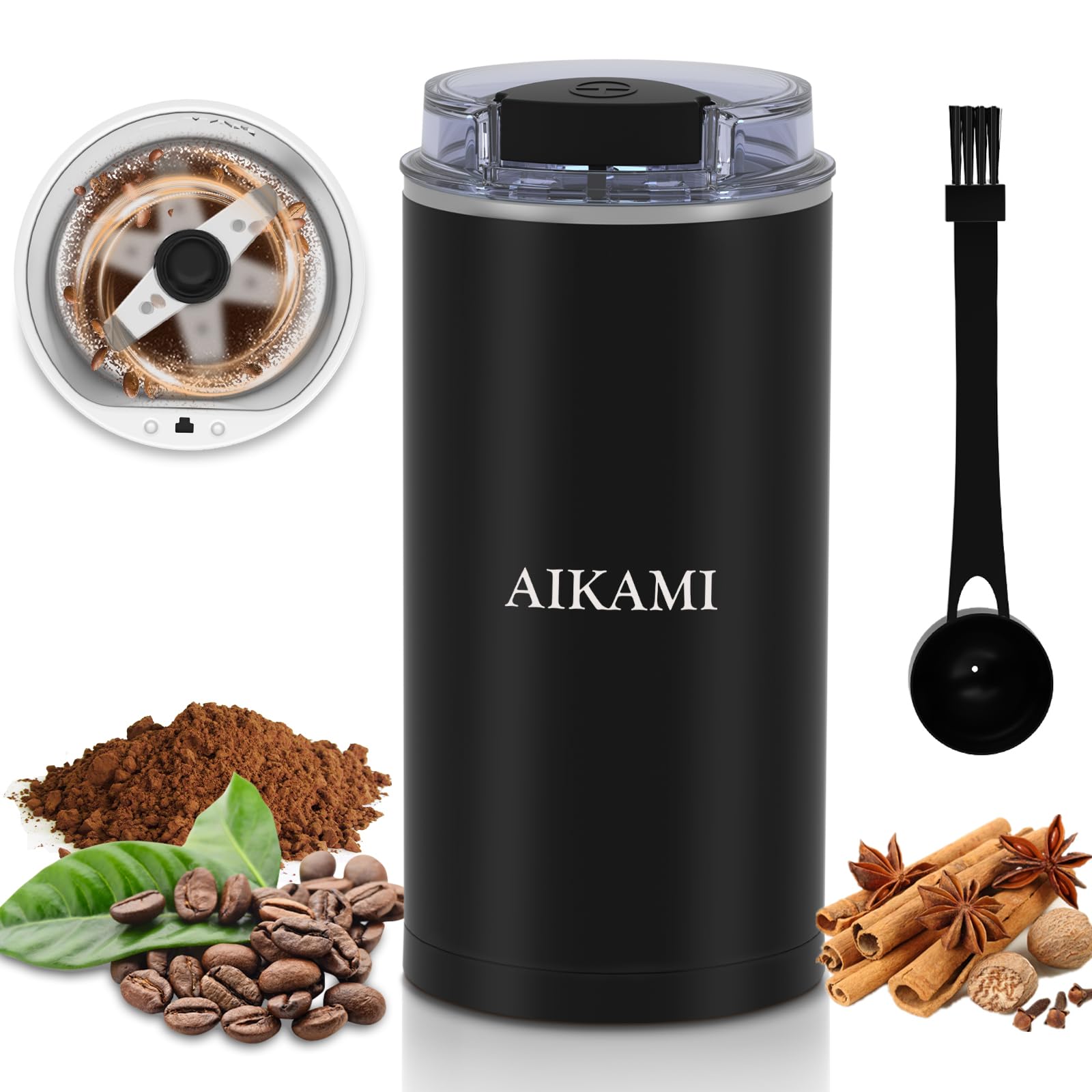 Coffee Grinder, Electric Coffee Grinder for Beans, Spices and More, Instant Coffee Beans Grinder for Home Use, Stainless Steel Blades Coffee Mill