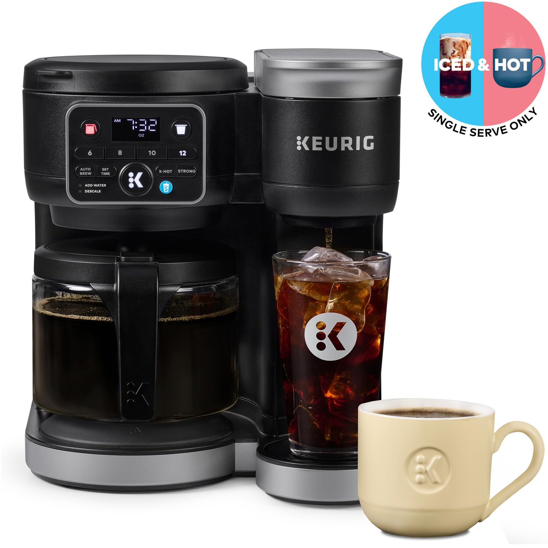 Keurig K-Duo Hot &amp; Iced Einzelportions- und Karaffe-Kaffeemaschine, MultiStream-Technologie, 72-oz-Tank (Gen 2)