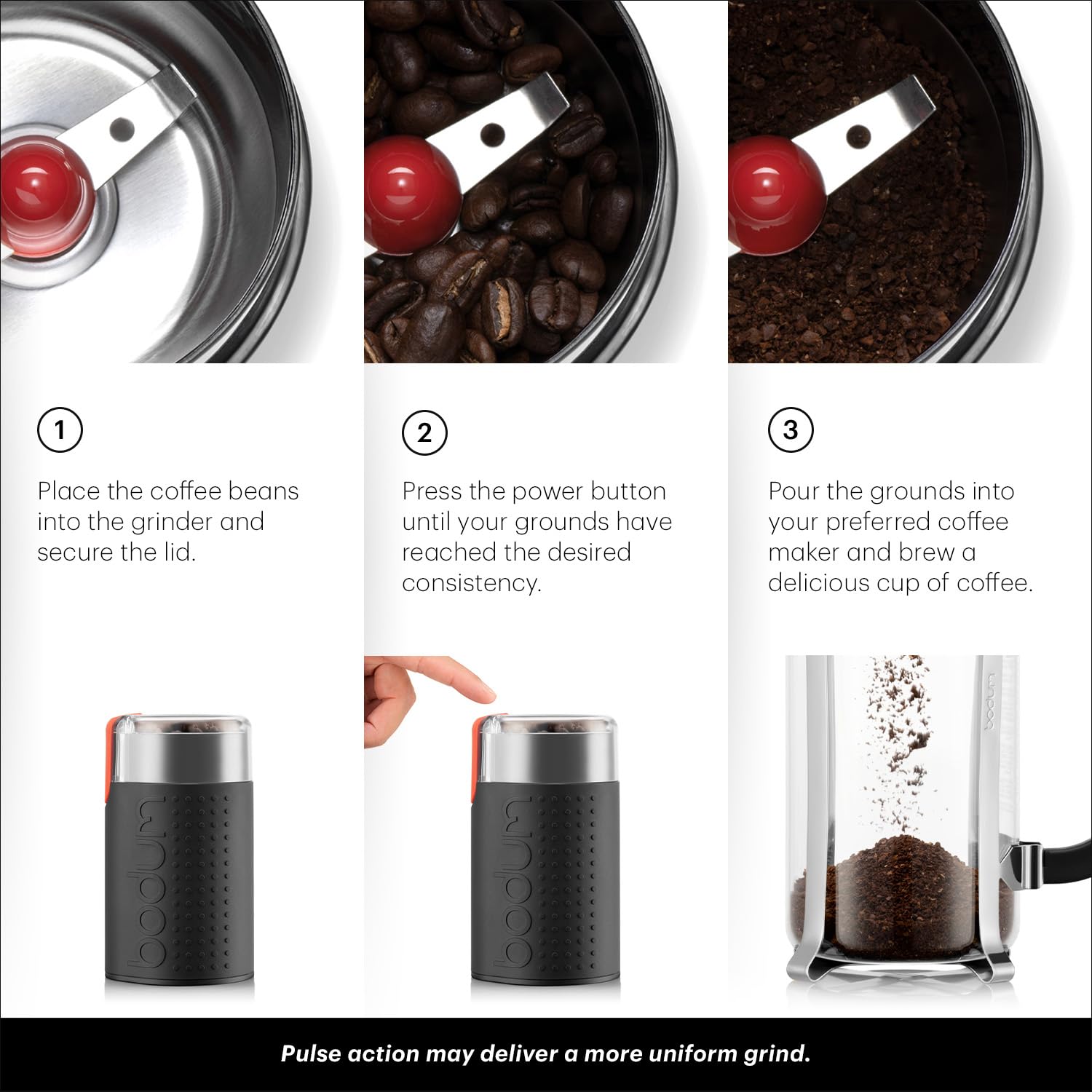 Bodum Bistro Electric Blade Coffee Grinder, Black