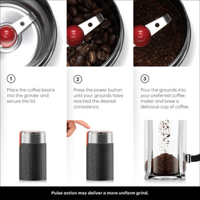 Bodum Bistro Electric Blade Coffee Grinder, Black