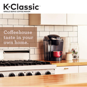 Keurig K-Classic シングルサーブ K-Cup ポッドコーヒーメーカー、3種類の抽出サイズ、48オンスの取り外し可能なリザーバー、ブラック