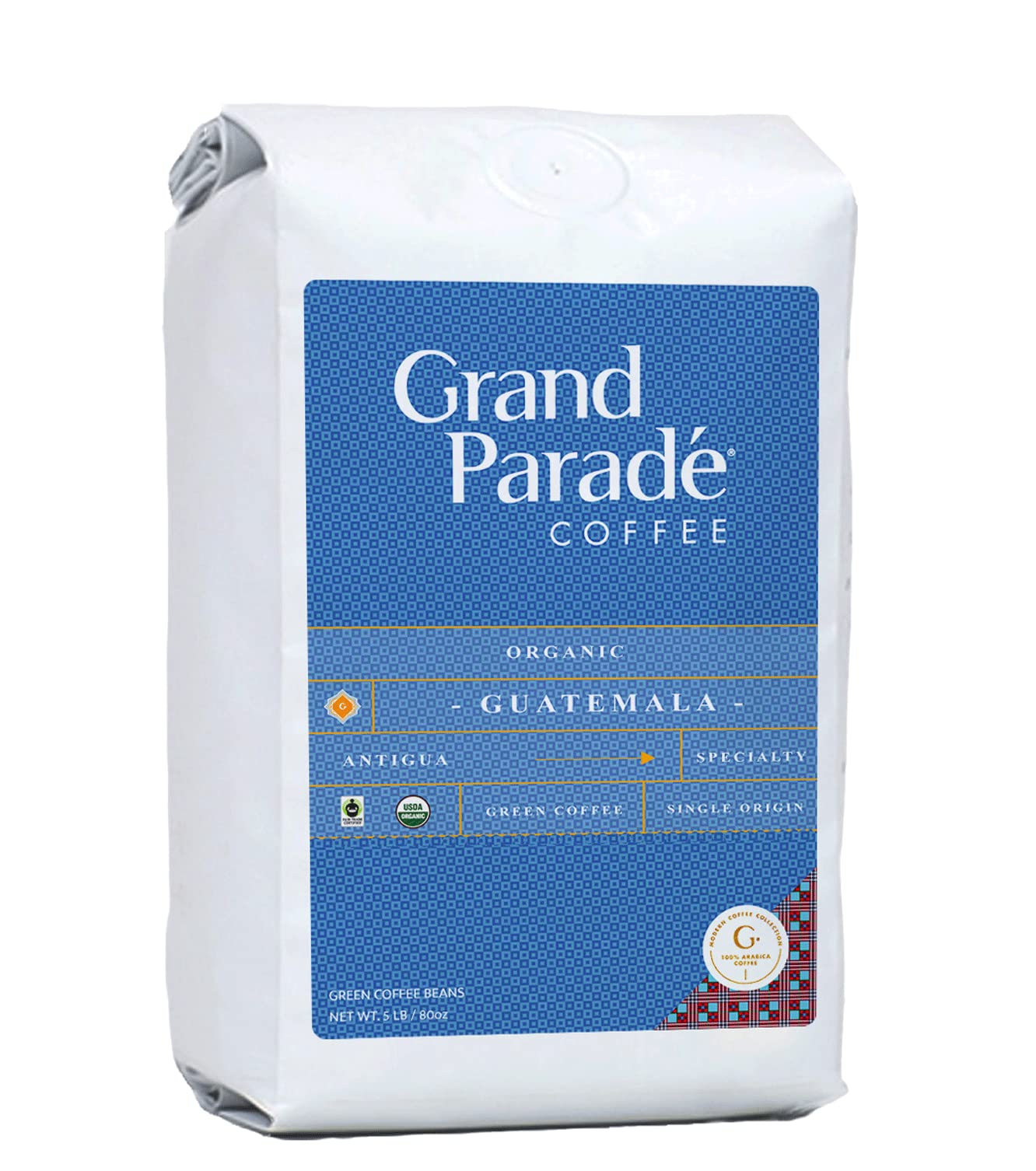 Grand Parade Coffee, 5 Pfund ungeröstete grüne Bio-Kaffeebohnen aus Guatemala, Spezial-Arabica mit niedrigem Säuregehalt, Fair-Trade-Einzelherkunft