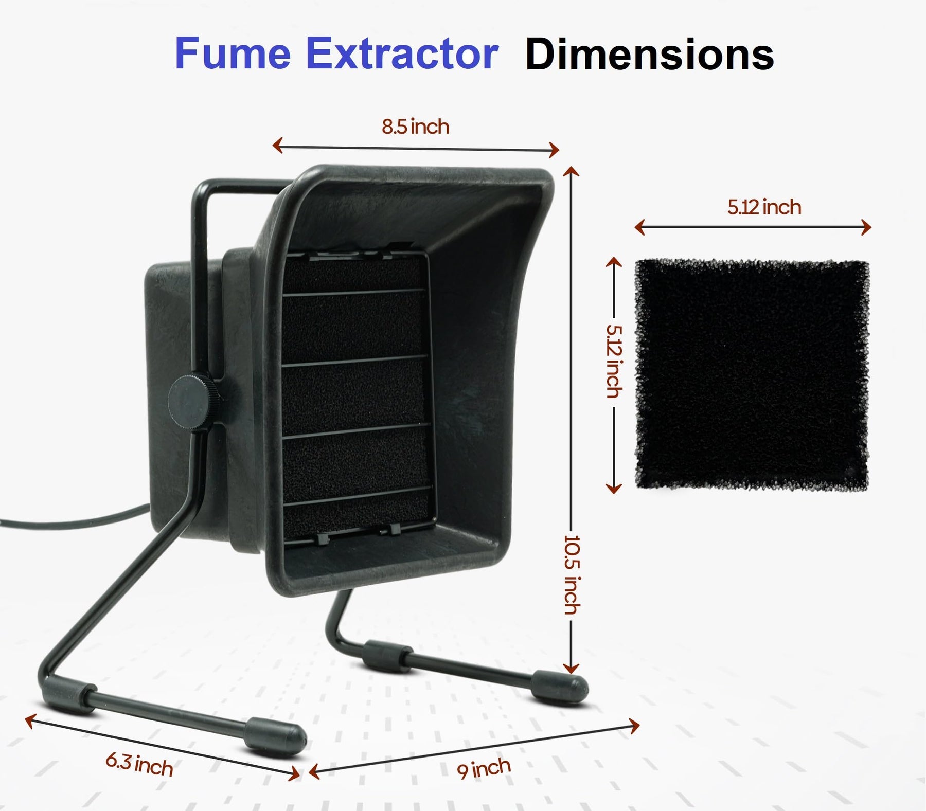 Valtcan Solder Fume Extractor Smoke Absorber Remover VALT921 Bench Top Tiltable Wide Fan Hood Workstation