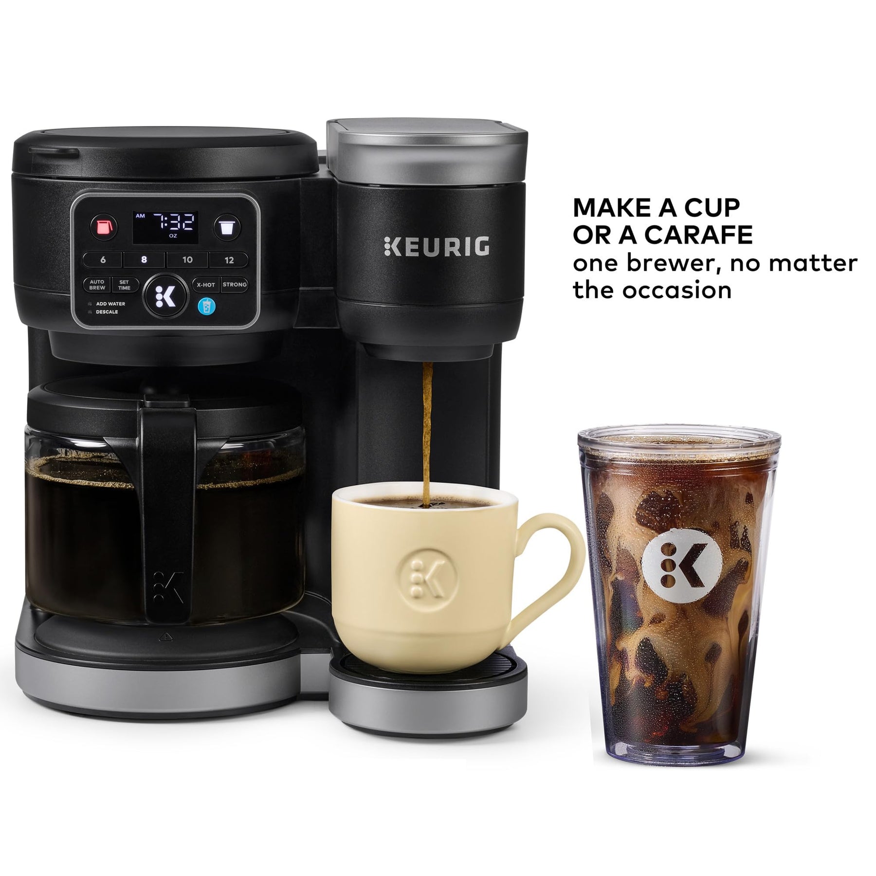 Keurig K-Duo Hot &amp; Iced Einzelportions- und Karaffe-Kaffeemaschine, MultiStream-Technologie, 72-oz-Tank (Gen 2)