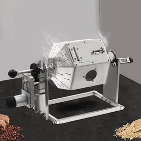 TianQinLang Electric Coffee Bean Roaster 3.8L Coffee Bean Baker with Sieve Baskets Stainless Steel Coffee Bean Baking Machine for Home Coffee Shops Restaurants, 10-60rpm, 20-40mins, 0.66-1.1lbs