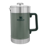 Stanley French Press, 1,33 l, mit doppelter Vakuumisolierung, Kaffeepresse aus Edelstahl mit breiter Öffnung, großes Fassungsvermögen, ergonomischer Griff, spülmaschinenfest, Hammerschlaggrün