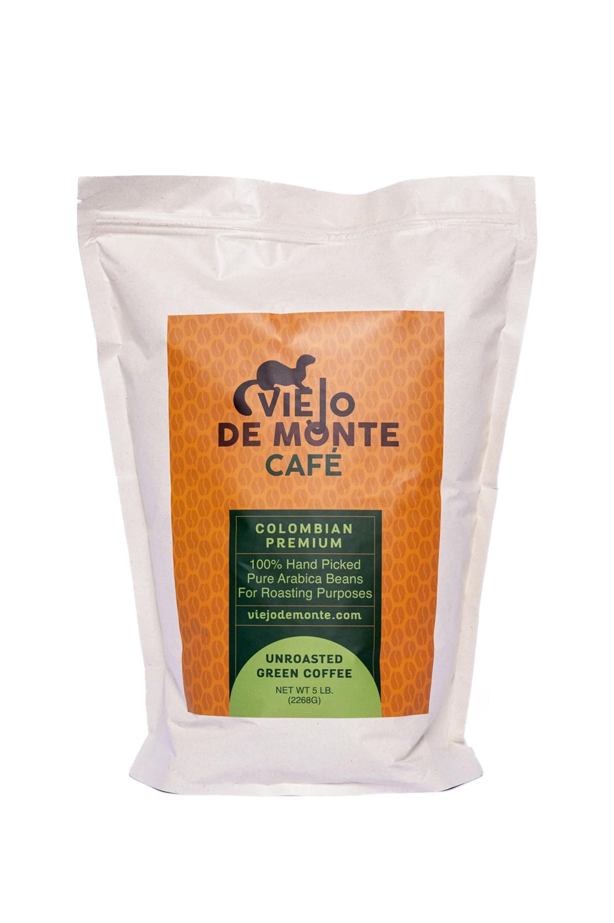 VIEJO DE MONTE Grüne Kaffeebohnen, ungerösteter Kaffee aus ganzen Bohnen, 5 Pfund | Spezialqualität für frische Röstung | Perfekt zum Rösten zu Hause und für Kaffeeröster | Premiumqualität für frisch gerösteten Kaffee