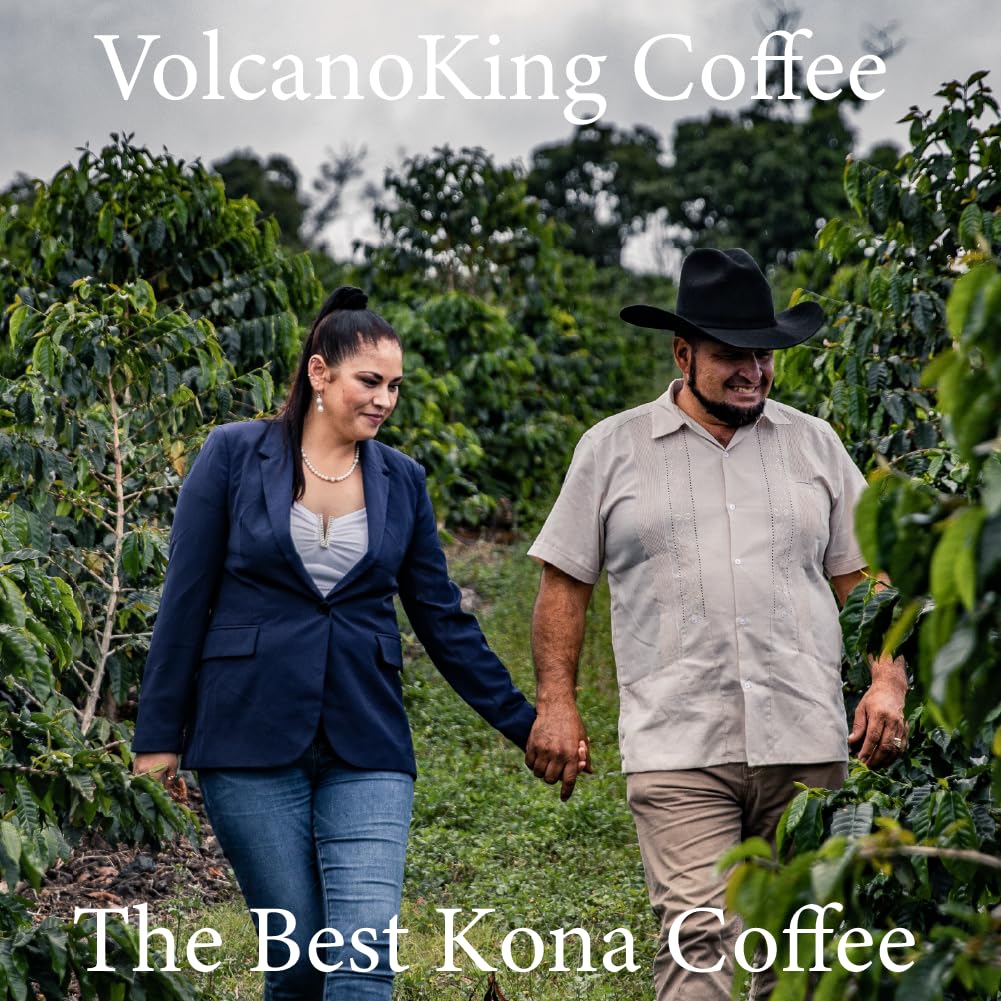 Volcanoking Coffee Mohala Hawaiian whole bean coffee, 100% Kona coffee beans Medium Dark Roast - Gourmet Kona Coffee From Hawaii's Largest Coffee Growe, Great for Espresso, Drip or French Press, 100% Arabica coffee beans（8.15 Ounces）,Coffee Grounds with