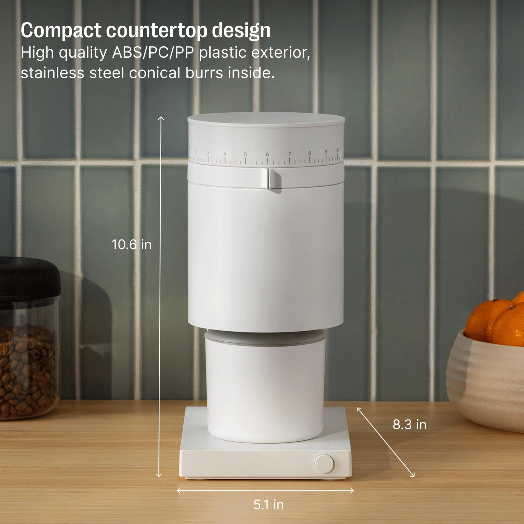 Fellow Opus Conical Burr Coffee Grinder - All Purpose Coffee Grinder Electric - Espresso Grinder with 41 Settings for Espresso, Drip, French Press, & Cold Brew - Matte White