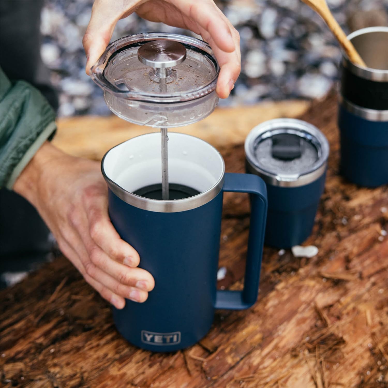 YETI Rambler 34 oz. French Press Coffee Maker, Wild Vine Red