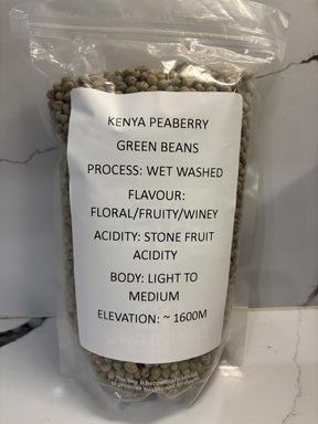 Kenya Peaberry Arabica Coffee Beans - Unroasted green beans - 100% Pure Arabica Coffee Beans With Optimal Flavor Freshness - Handpicked, Washed & Sun Dried - 10 LB