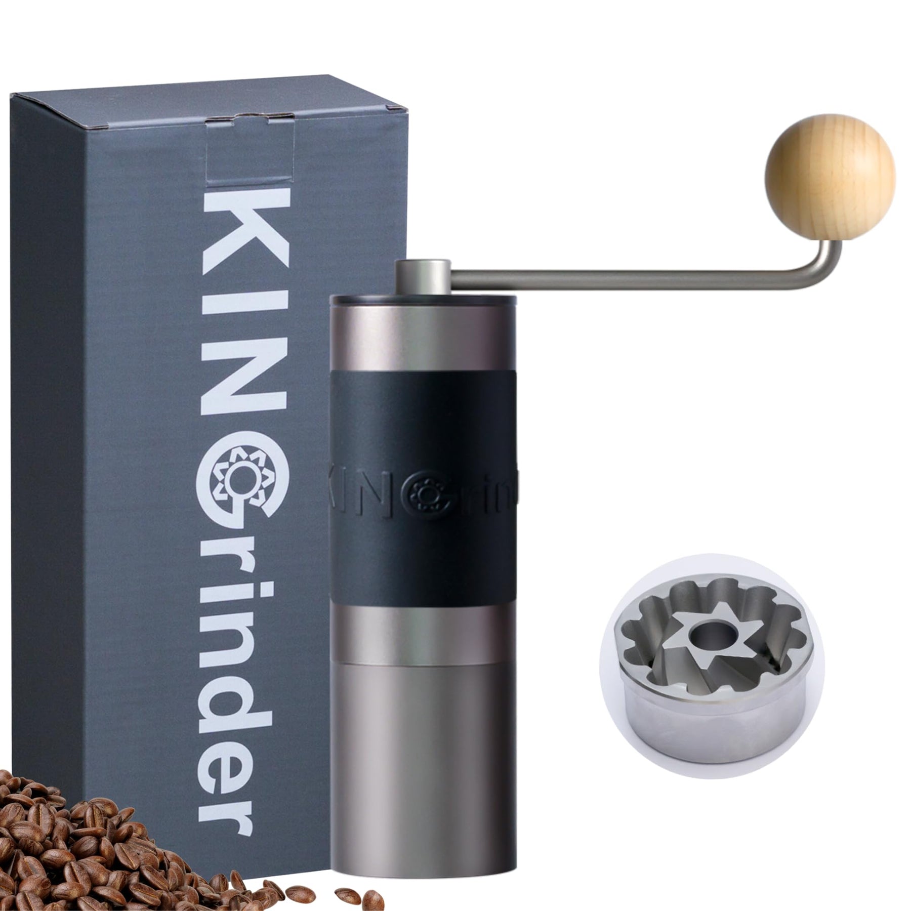 【Berühmte KOL-Empfehlung】 KINGrinder K2 Manuelle Handkaffeemühle mit geradem Griff für French Press, Filterkaffeemaschine, Espresso mit konischer Mahlwerkmühle aus Edelstahl für gleichmäßige Montage, 25 g Fassungsvermögen