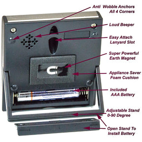 Eleganter digitaler Küchentimer, Edelstahlmodell eT-23, superstarke magnetische Rückseite, lauter Alarm, großes Display, automatischer Speicher, automatische Abschaltung von eTradewinds