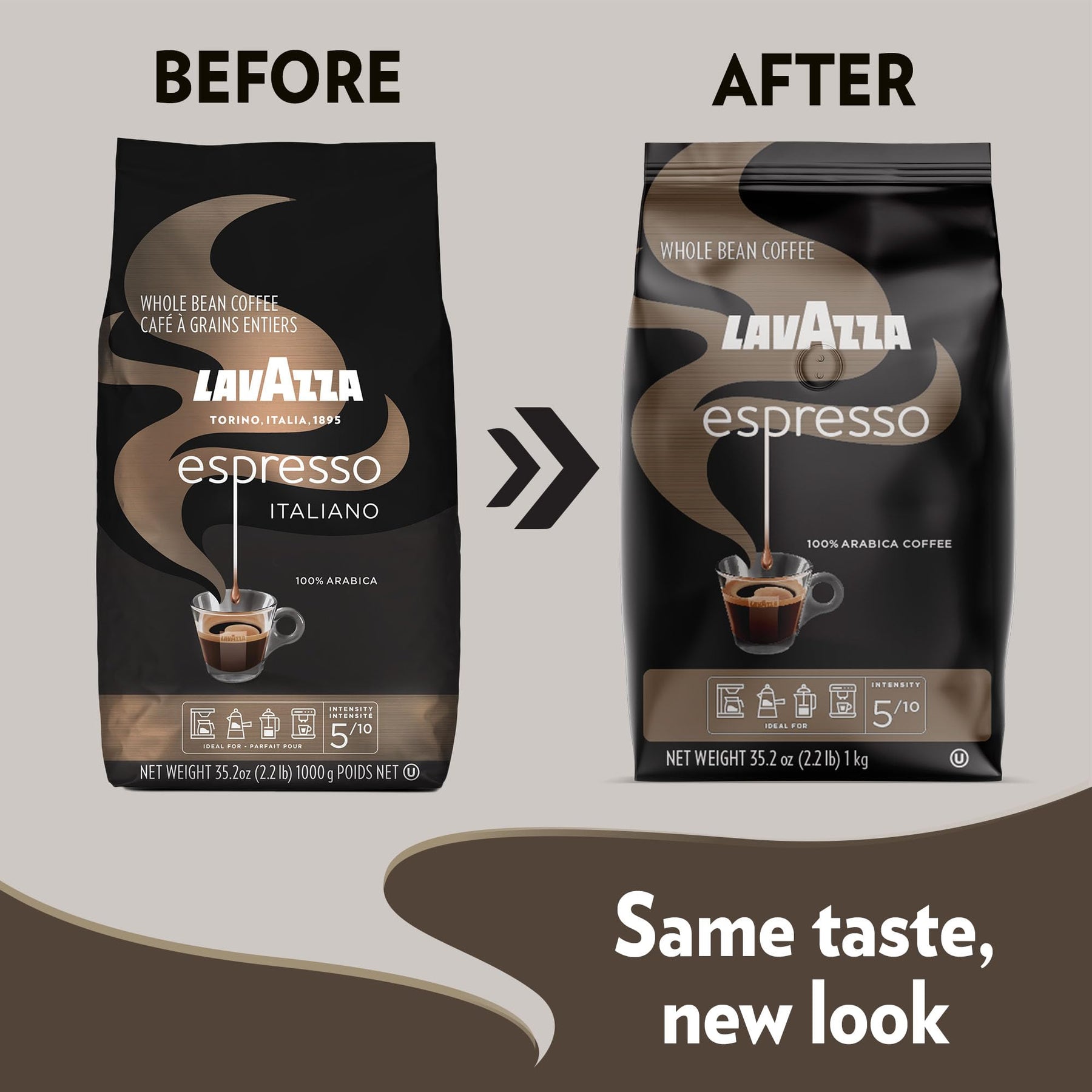 Lavazza Espresso Italiano Whole Bean Coffee Blend, Medium Roast,Premium Quality Arabic, 2.2 Pound (Pack of 1) (Packaging may vary)