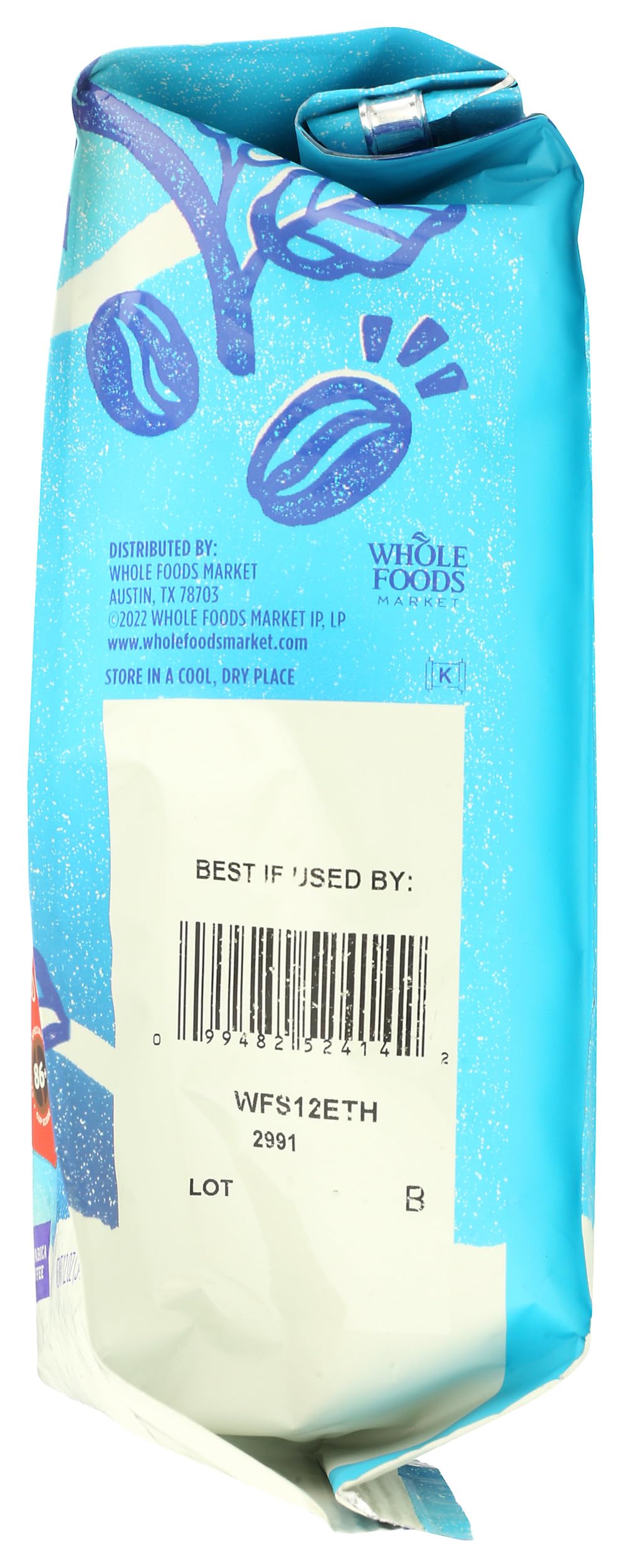 Whole Foods Market, Ethiopia Single Origin Whole Bean Coffee, Light Roast, Cocoa Powder, Dried Berries & Orange, 12 Ounce