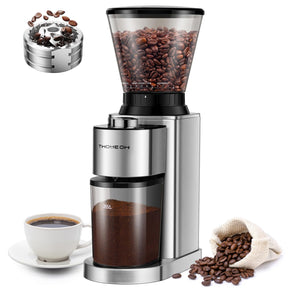 TWOMEOW Conical Burr Coffee Grinder Electric, Upgrade Anti-static Electric Espresso Coffee Bean Grinder for Home Use,48 Precise Grind Settings for 2-20 Cups, Stainless Steel