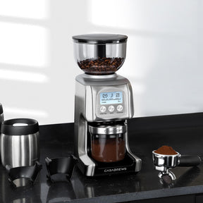 CASABREWS Electric Coffee Grinder, Conical Burr Coffee Bean Grinder with 77 Precise Grind Settings, Intelligently Grinds from Espresso to French Press, Gift for Baristas and Coffee Lovers