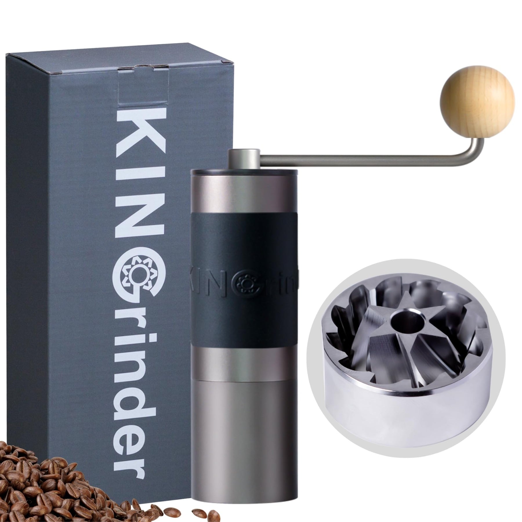 【Berühmte KOL-Empfehlung】 KINGrinder K1 Manuelle Handkaffeemühle mit geradem Griff für French Press, Filterkaffeemaschine, Espresso mit konischer Mahlwerkmühle aus Edelstahl für gleichmäßige Montage, 25 g Fassungsvermögen