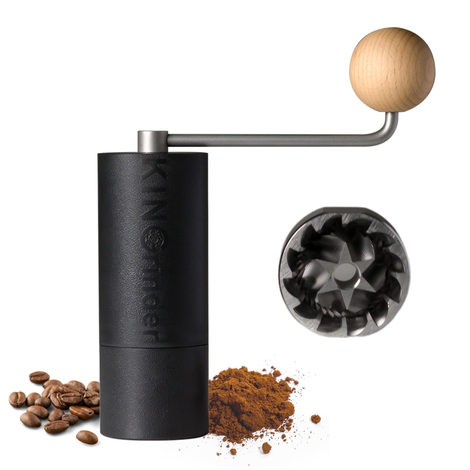 【Berühmte KOL-Empfehlung】 KINGrinder P1 Leichte manuelle Kaffeemühle für Mokkakanne, French Press, Tropfkaffeemühle mit Montagekonsistenz, konische Mahlscheibe aus Edelstahl, 20 g Fassungsvermögen