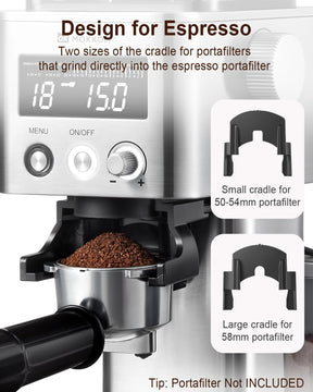 MOKKOM Kaffeemühle, antistatische Kaffeebohnenmühle mit konischem Mahlwerk, einstellbare elektrische Mahlmühle mit 31 präzisen Einstellungen für Espresso/Filterkaffee/Pour Over/Cold Brew/French Press-Kaffeemaschine