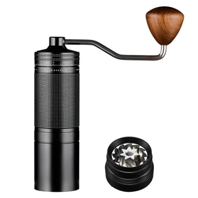 Zalnuuk Z30 Manuelle Kaffeemühle mit 7-Sterne-Mahlwerk aus Edelstahl, Handkaffeemühle für French Press, Mokka, Espresso, extern verstellbares Design, Positionierung mit drei Lagern, schwarz, 20 g