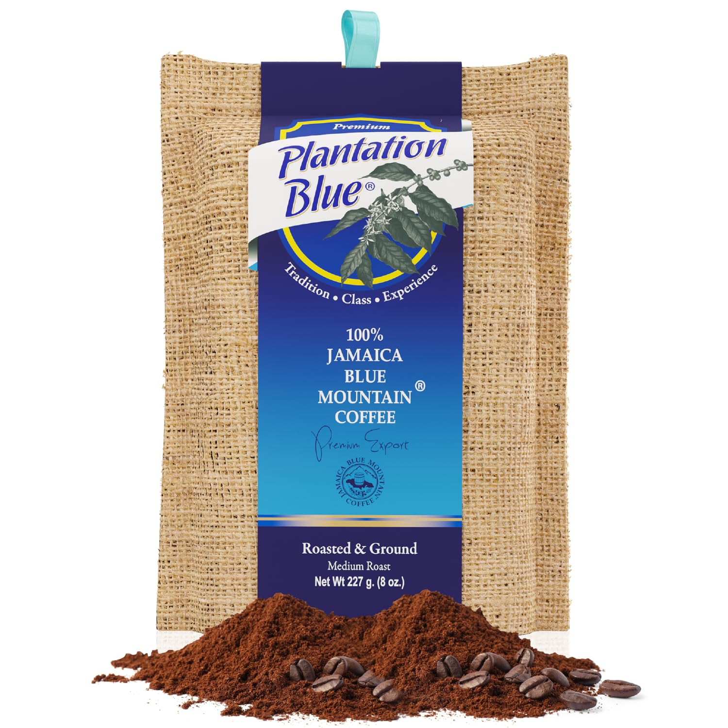 Exquisites Fusion-Paket: 8 oz 100 % gemahlener Jamaica Blue Mountain-Kaffee + 1 Pfund maßgeschneiderte Mischung aus ganzen Bohnen