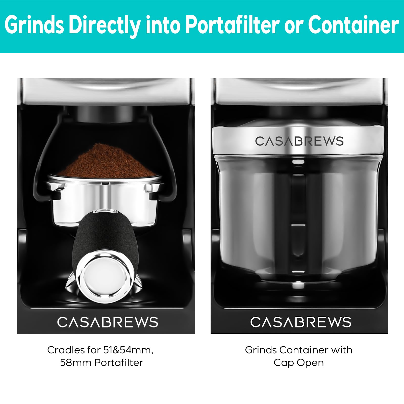 CASABREWS Electric Coffee Grinder, Conical Burr Coffee Bean Grinder with 77 Precise Grind Settings, Intelligently Grinds from Espresso to French Press, Gift for Baristas and Coffee Lovers