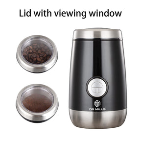 DR MILLS DM-7445 Coffee Grinder Electric Grinder Spice and Herb Grinder, Blade & cup made with SUS304 stianlees steel food grinders electric