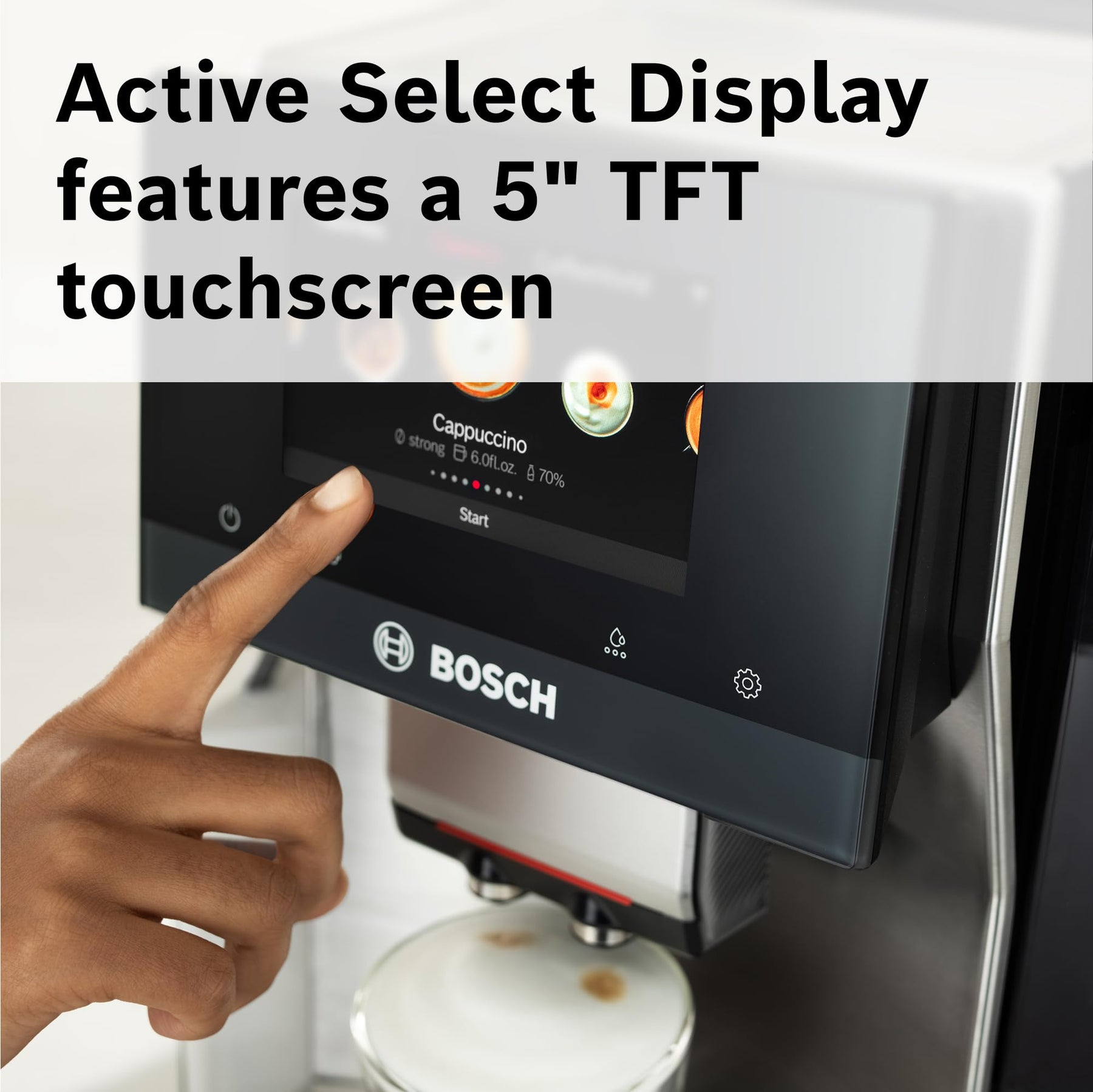 Bosch TQU60307 800 シリーズ VeroCafe 全自動エスプレッソ マシン、ホーム コネクト、コーヒー ワールド付き 36 種類の飲料、ダブル カップ、ミルク内蔵