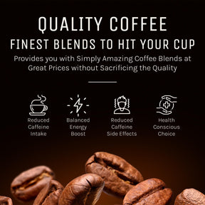 Marquis - Half Caff Coffee, Rich Blend of half Ethiopian Yirgacheffe and Half Decaf French Roast Coffee Beans, Fresh Dark Roast Coffee with a Fruity Flavor, Premium Half Caff Whole Bean Coffee, 2 lb