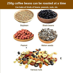 Wzglod Drum Coffee Bean Roaster, Coffee Roaster Machine with Stainless Steel Tray, Automatic Speed Adjustment, Coffee Roaster Roller Baker, Use Baking Beans Nut Products, No Powder