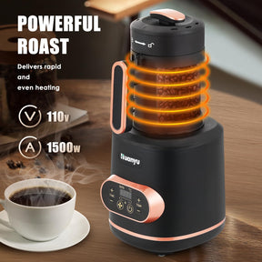 Huanyu Kaffeebohnenröster 100 g mit Timer, Kaffeeröster für den Heimgebrauch mit einstellbarer Heiz- und Kühleinstellung, elektrischer Röster 1500 W, 110 V