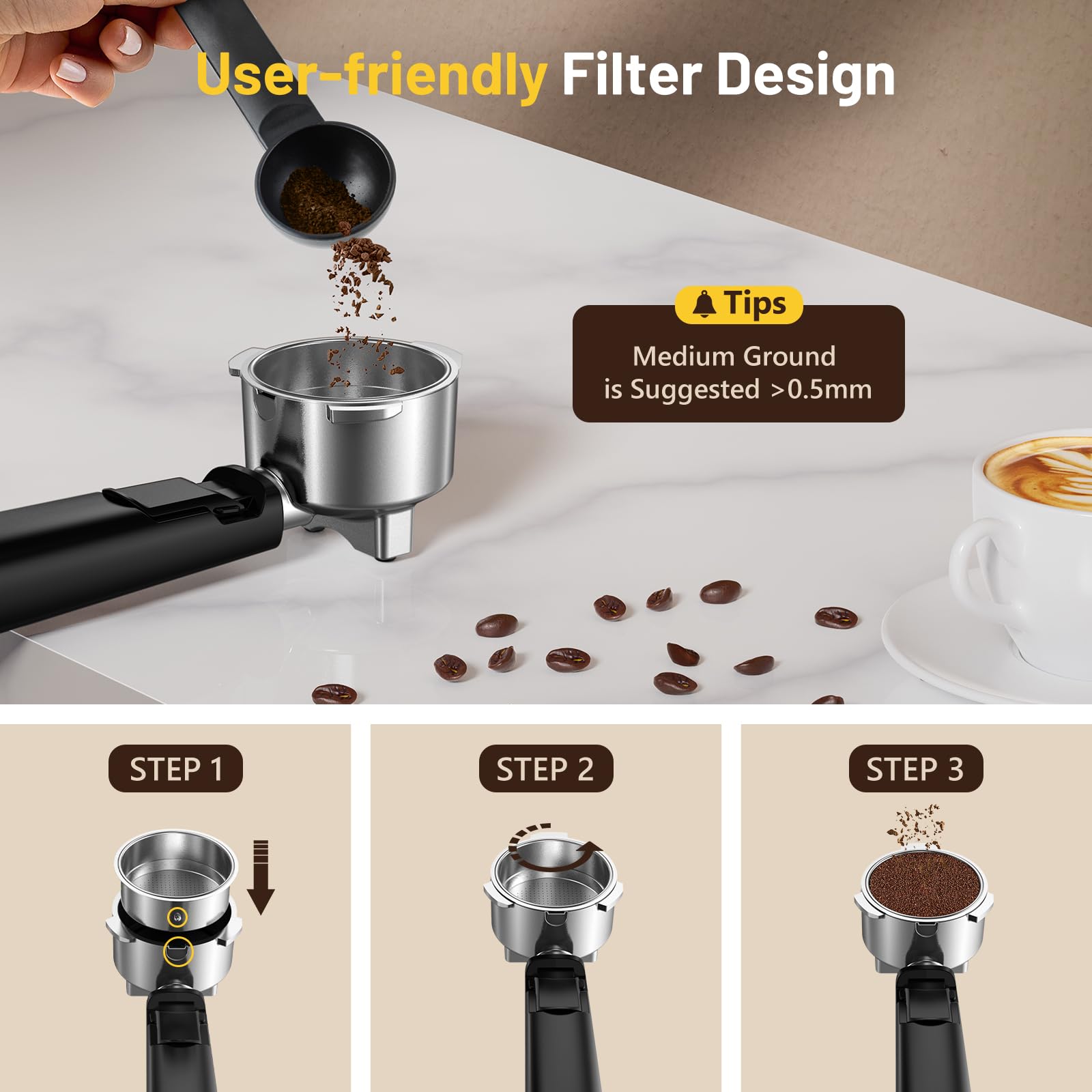 KEENSTAR Espressomaschine 20 Bar, Heiß- und Eiskaffeemaschine mit Rapid Cold Brew, Espressomaschine mit Dampfstab, Touchscreen mit 1000 ml Wassertank für Latte, Cappuccino, Geschenk für Kaffeeliebhaber